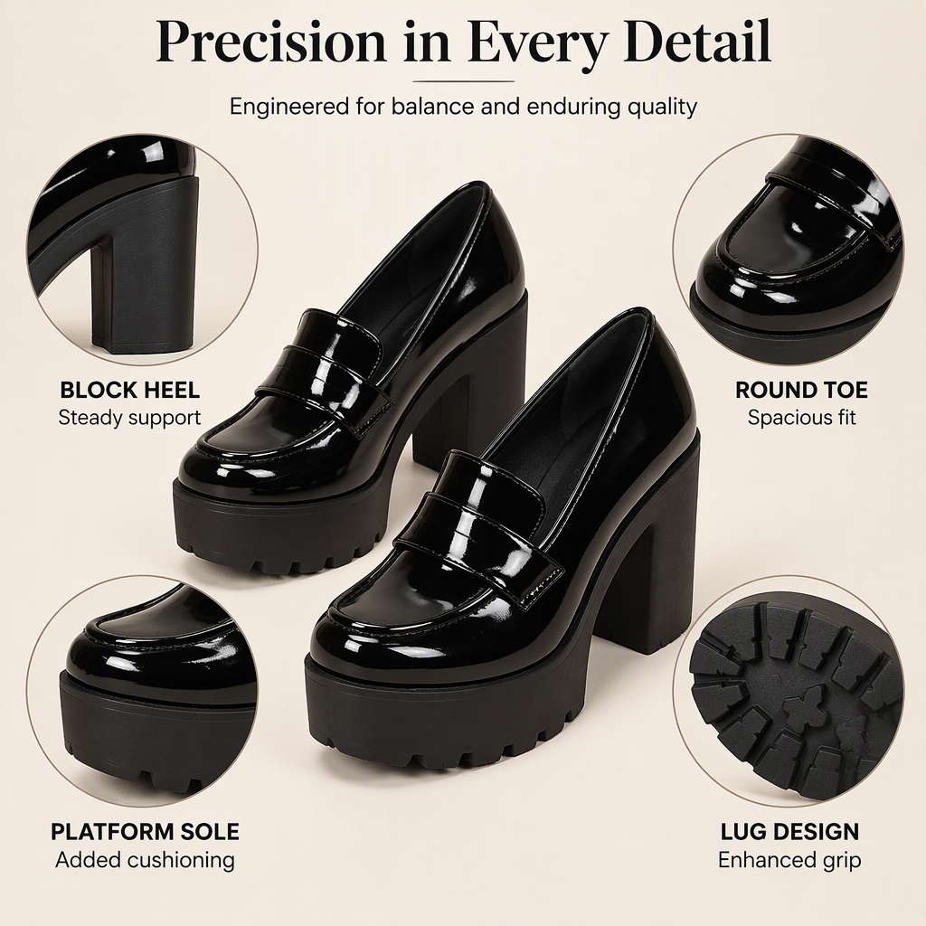 🌸Hot Sale 50% OFF💖Women's Chunky Heel Platform Loafers