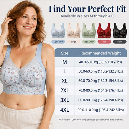 💖Women's Seamless Floral Lace Support Bra