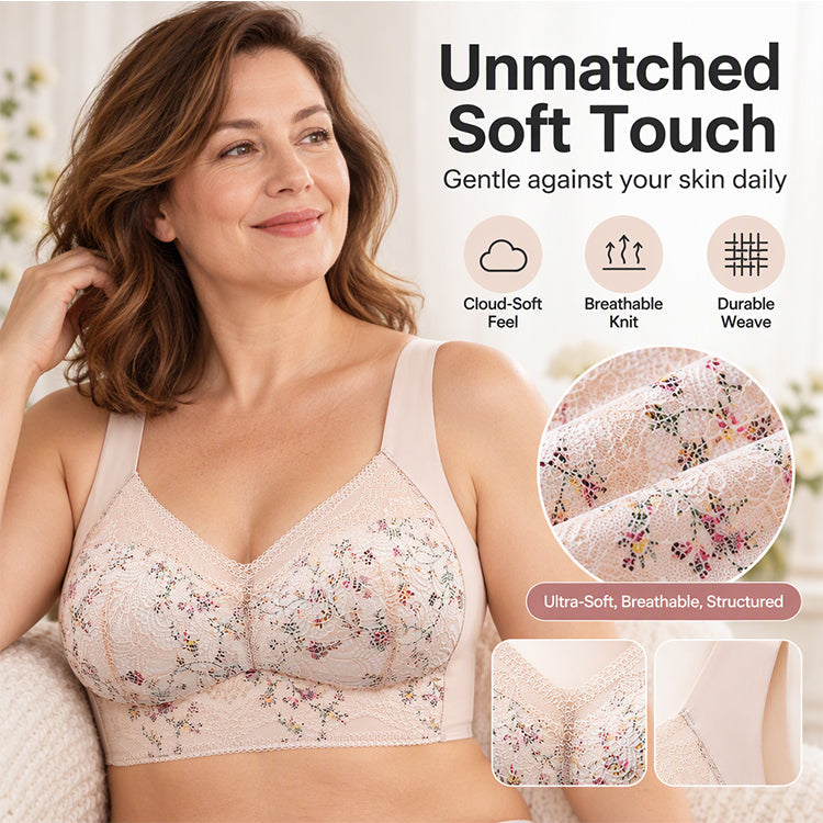 💖Women's Seamless Floral Lace Support Bra