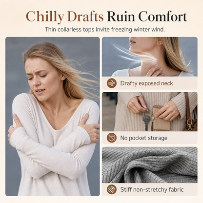🍂Women’s Loose-Fit Mock Neck Long-Sleeve T-Shirt