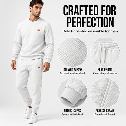💥Limited-time offer👕Men's Casual Textured Jacquard Sports Set