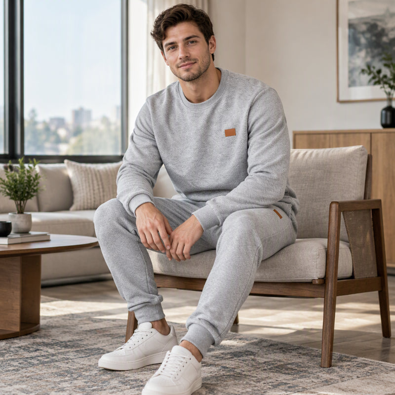 💥Limited-time offer👕Men's Casual Textured Jacquard Sports Set