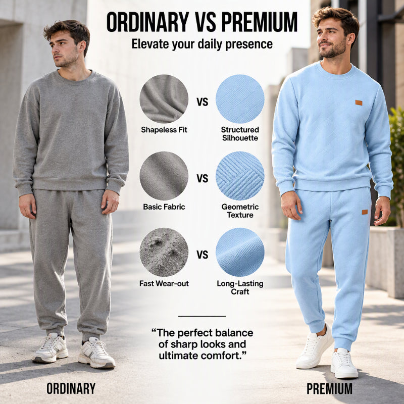 💥Limited-time offer👕Men's Casual Textured Jacquard Sports Set