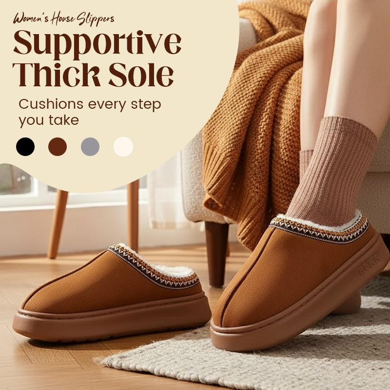 🔥👟Women’s Plush-Lined Thick Sole House Slippers
