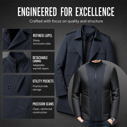 🧥Men's Mid-Length Trench Coat with Detachable Liner