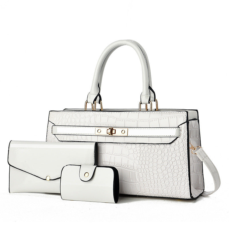 👜Women's Crocodile Pattern Handbag 3-Piece Set