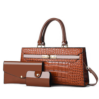 👜Women's Crocodile Pattern Handbag 3-Piece Set
