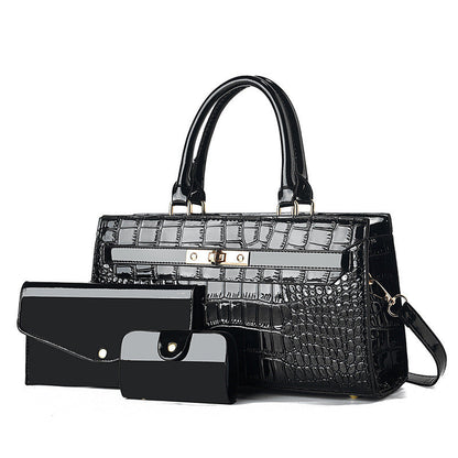 👜Women's Crocodile Pattern Handbag 3-Piece Set