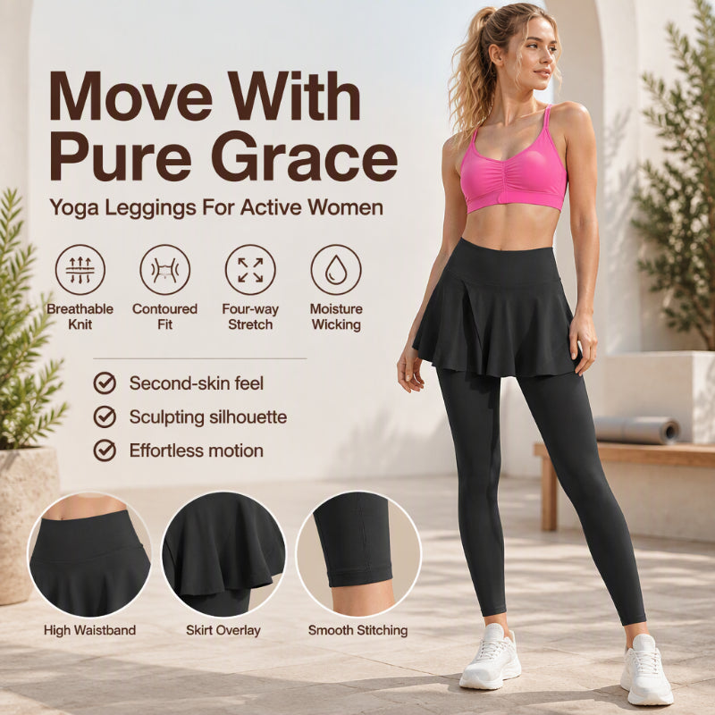🧘‍♀️👖Women's High-Waisted Leggings with Skirt