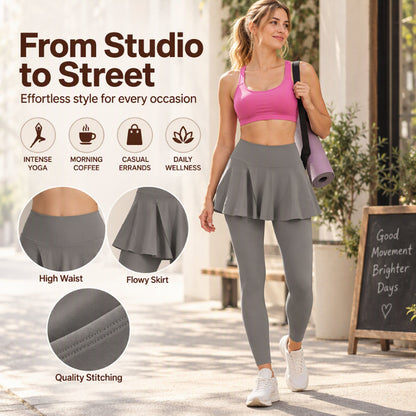 🧘‍♀️👖Women's High-Waisted Leggings with Skirt