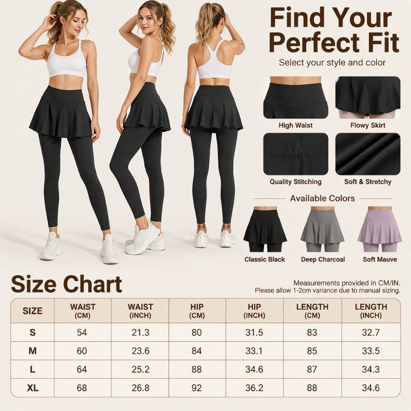 🧘‍♀️👖Women's High-Waisted Leggings with Skirt