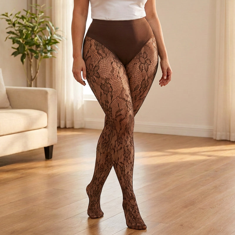🖤Lace Fishnet, Sexy & Chic – Women's High-Waist Shaping Stockings ✨