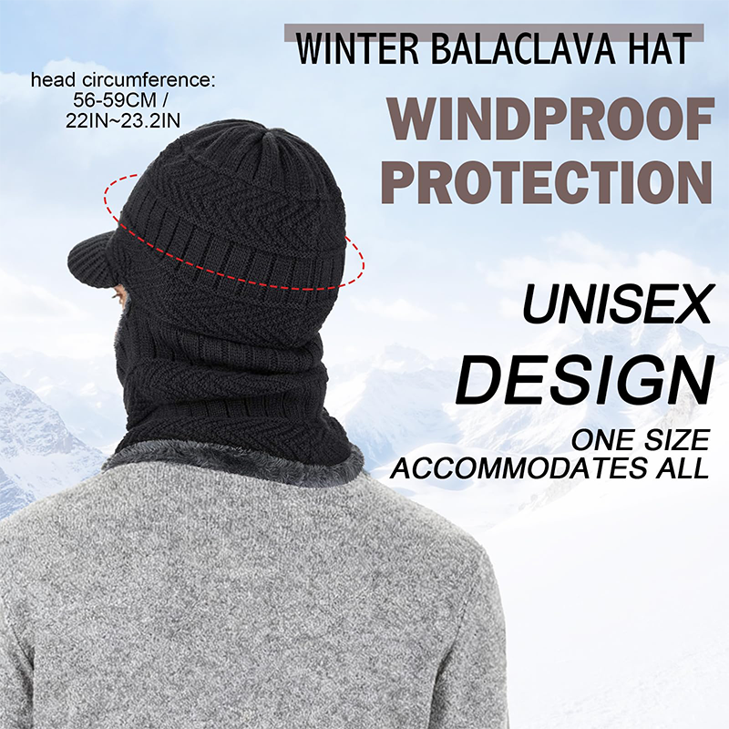 ❄️ 3-in-1 Winter Balaclava, Insulated Hood with Protective Goggles