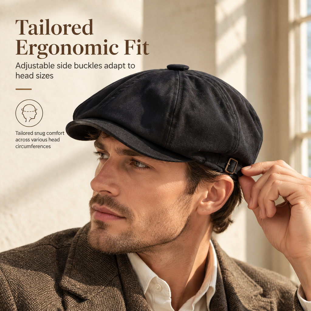 🧢Vintage British Style Newsboy Cap for Men and Women Classic Casual Flat Cap Octagonal Beret Hat