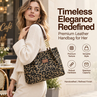 🎁2026 New Arrivals💥Large Capacity Tote Bag with Leopard Print