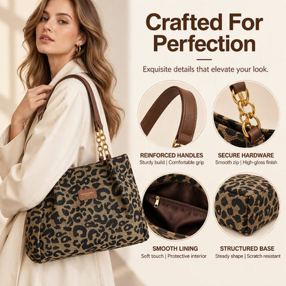 🎁2026 New Arrivals💥Large Capacity Tote Bag with Leopard Print