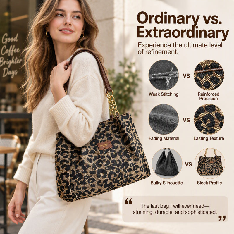 🎁2026 New Arrivals💥Large Capacity Tote Bag with Leopard Print