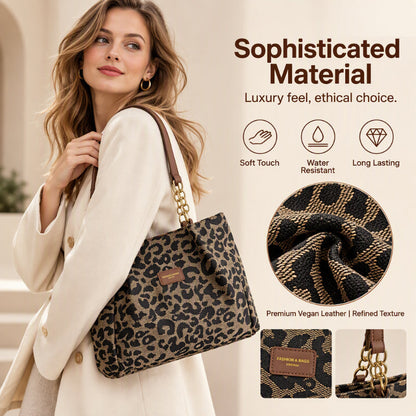 🎁2026 New Arrivals💥Large Capacity Tote Bag with Leopard Print