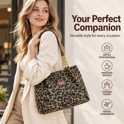 🎁2026 New Arrivals💥Large Capacity Tote Bag with Leopard Print