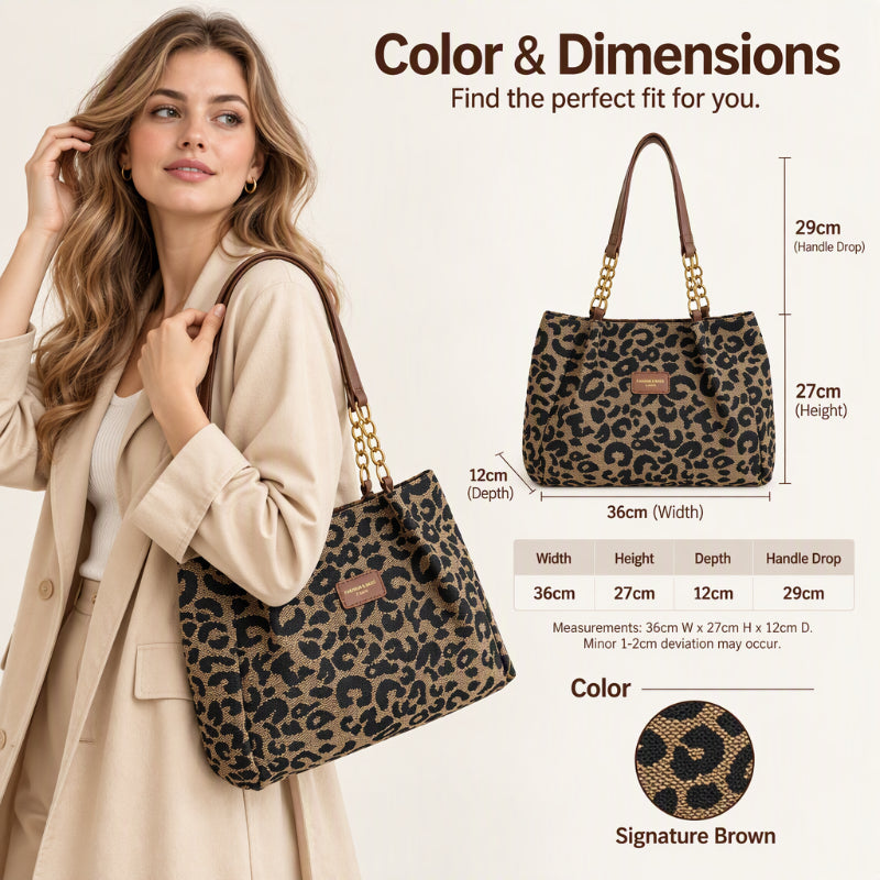 🎁2026 New Arrivals💥Large Capacity Tote Bag with Leopard Print