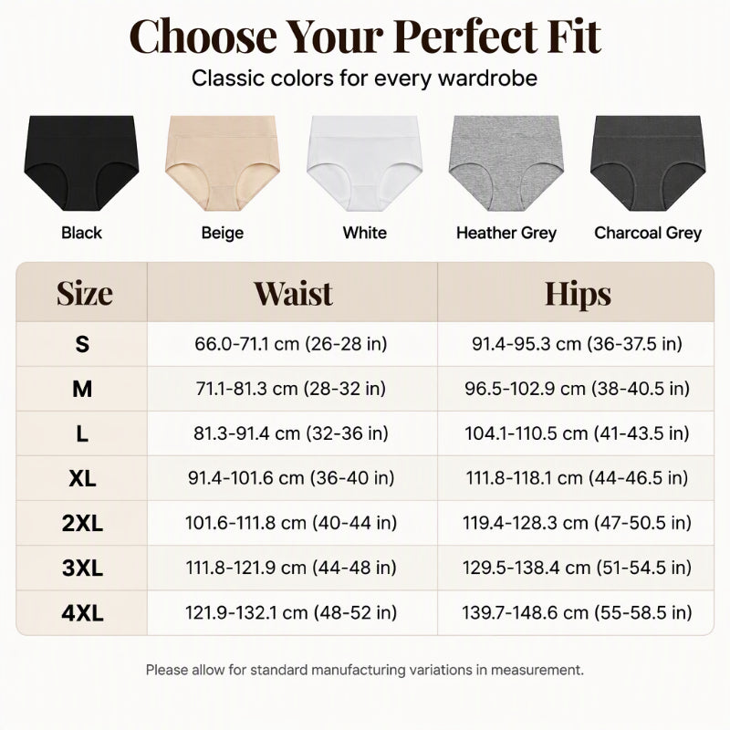 🌸 5-pack of comfortable high-waisted ladies’ briefs — flatter the tummy, breathable and soft