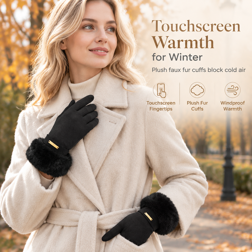 🧤Women's Winter Thermal Touchscreen Gloves Windproof Warm Gloves for Outdoor Cycling and Driving