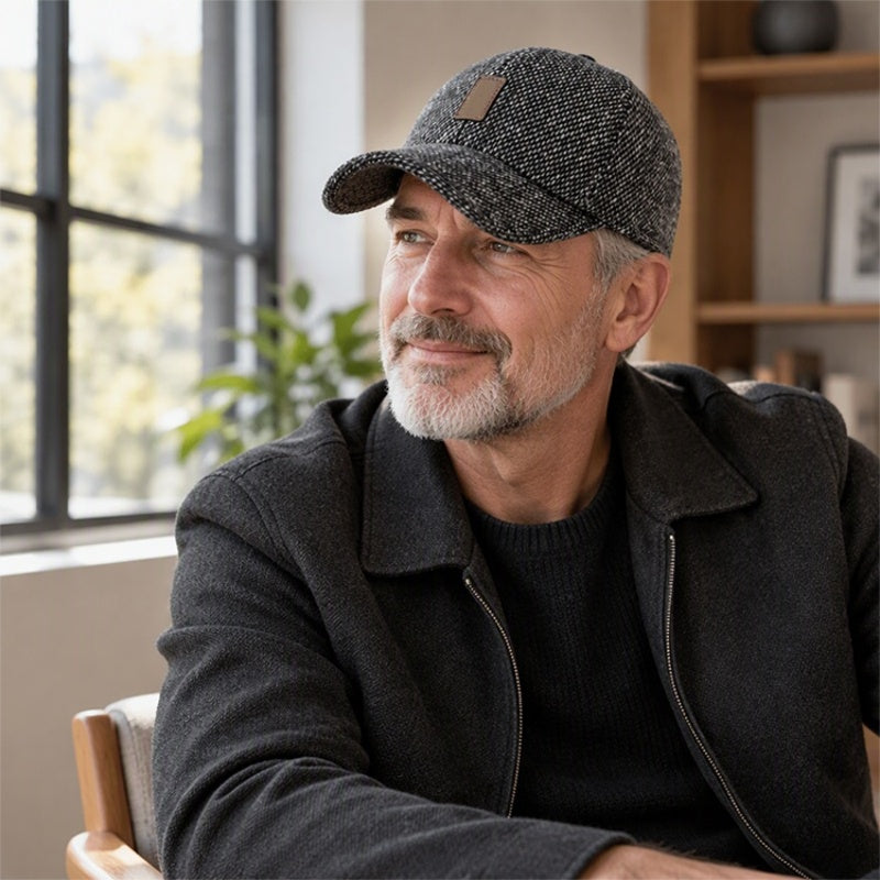 Men's Warm Baseball Cap with Ear Flaps