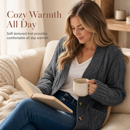🍂Women's Casual V-Neck Long Sleeve Button-Front Cardigan
