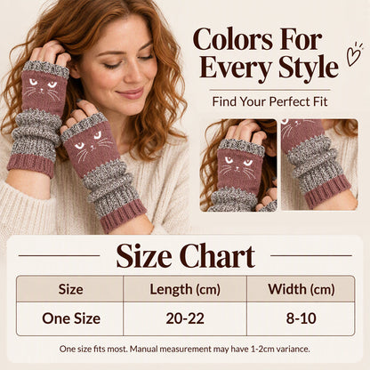 ❄️Black Friday Sale 50% OFF!!🐱Winter Warm Half Finger Knitted Gloves