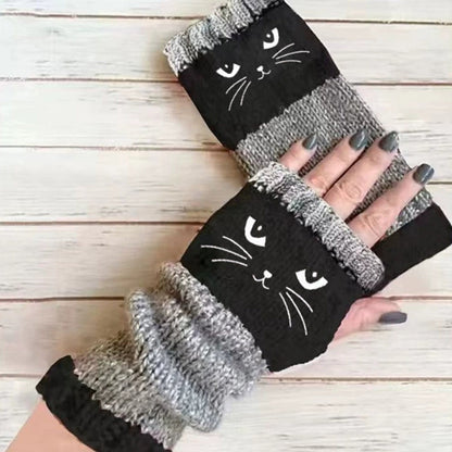 ❄️Black Friday Sale 50% OFF!!🐱Winter Warm Half Finger Knitted Gloves