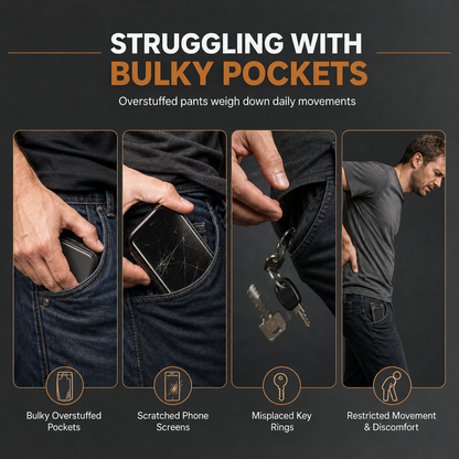 Men Genuine Leather Phone Waist Bag Belt Loop Holster Multifunctional Mini Shoulder Pouch