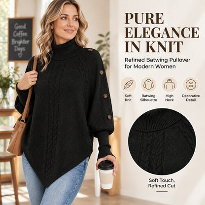 Women's Chic Mock Neck Cable Knit Sweater