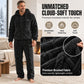 Set med mjuk jacquard-tröja med huva och byxor för män